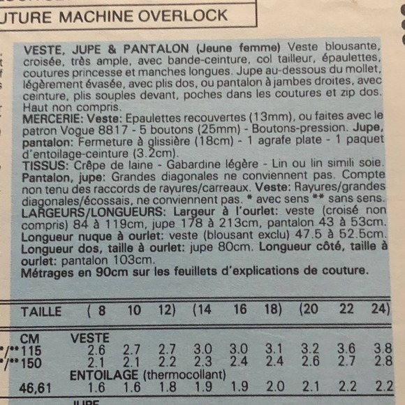 Vogue sewing pattern 7593 Womens suit maxi skirt pants sz 14 16 18 - Picture 7 of 8